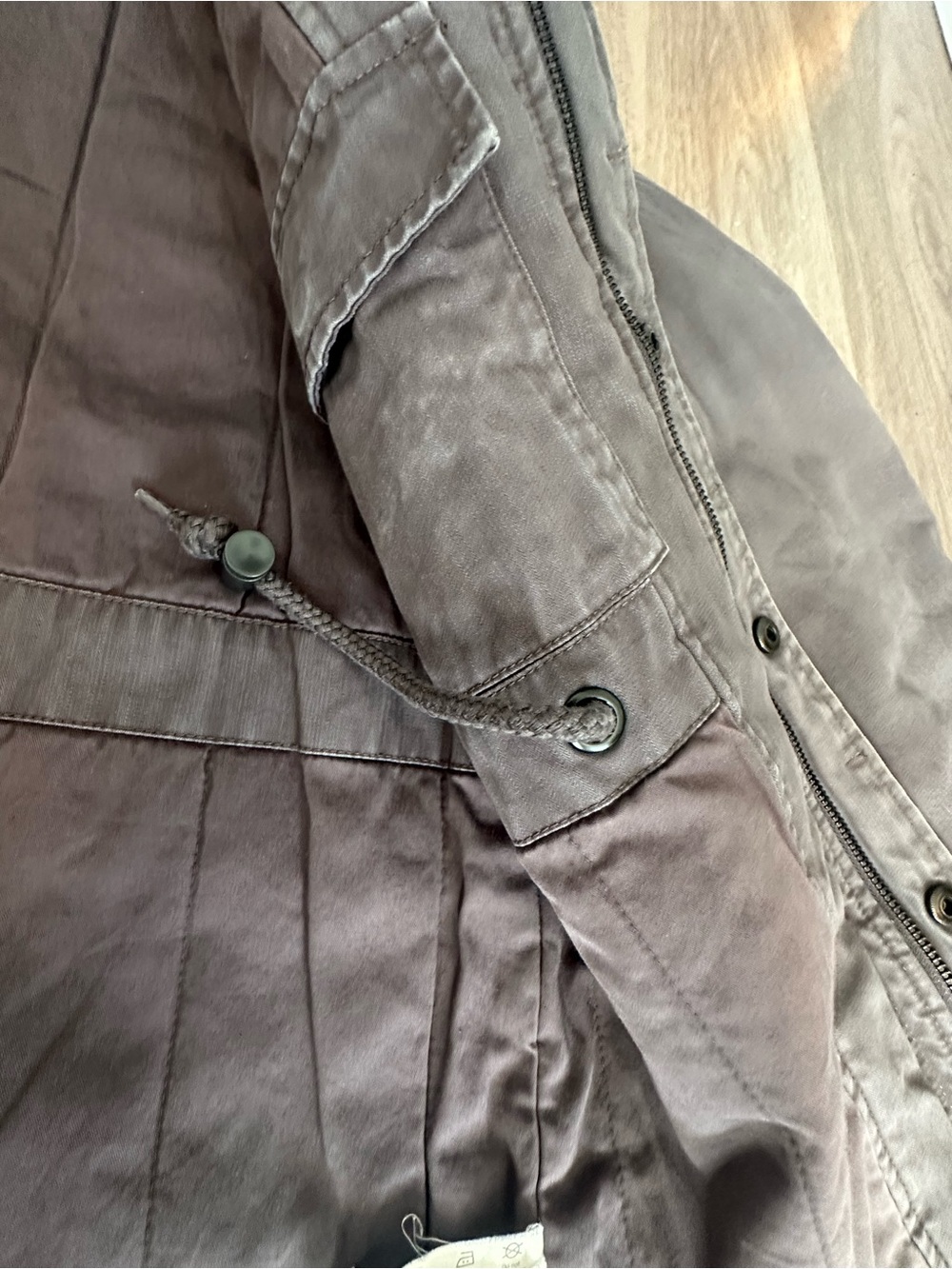 Esprit Y2K Military Utility Field Jacket Gray Cargo Safari Moto Sz M - Picture 7 of 16